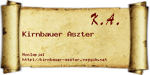 Kirnbauer Aszter névjegykártya